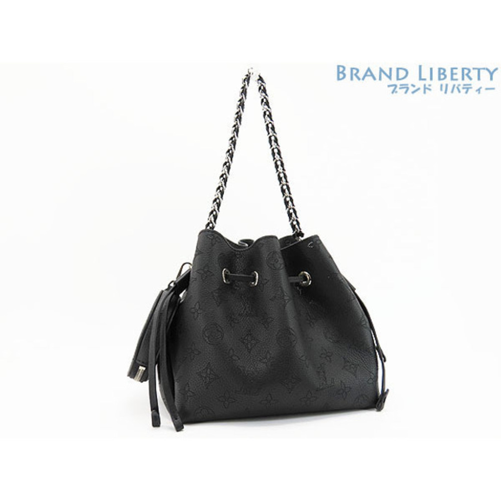 Louis Vuitton Mahina Bella Chain Handbag Tote Bag Noir Black Calf Leather